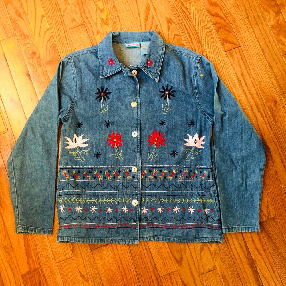 Nectar Embroidered Demim Shirt Jacket - Size M